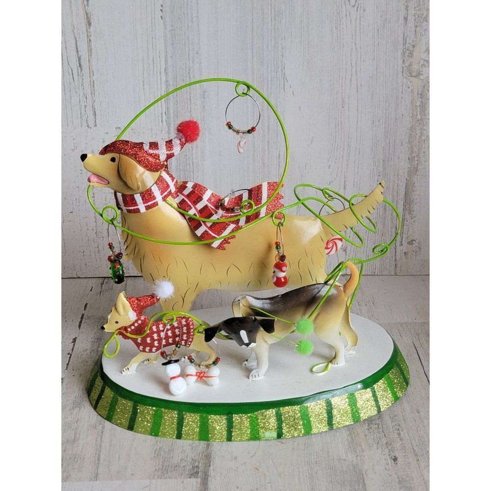 Pier 1 wine drink markers dog display Xmas figure home decor